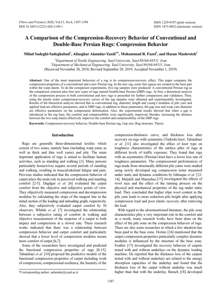 Compression Behavior of Persian Rugs | PDF | Young's Modulus | Carpet
