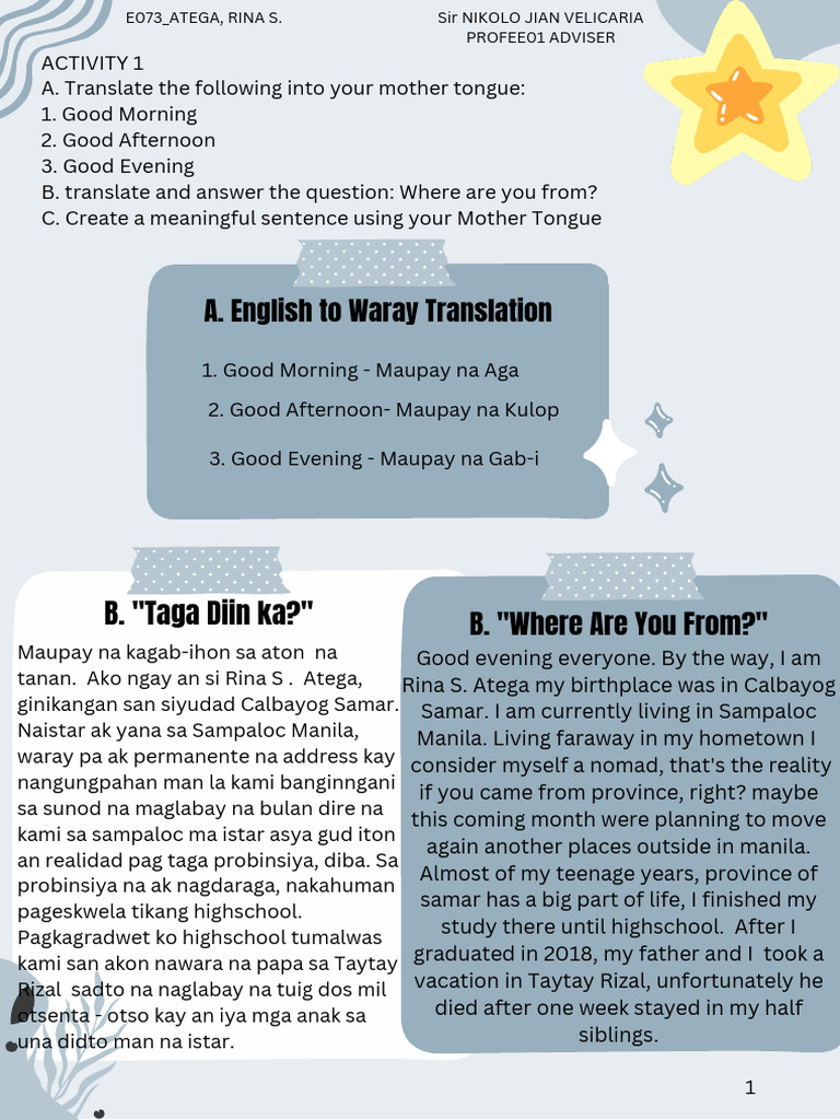 Waray Language Translation Guide | PDF