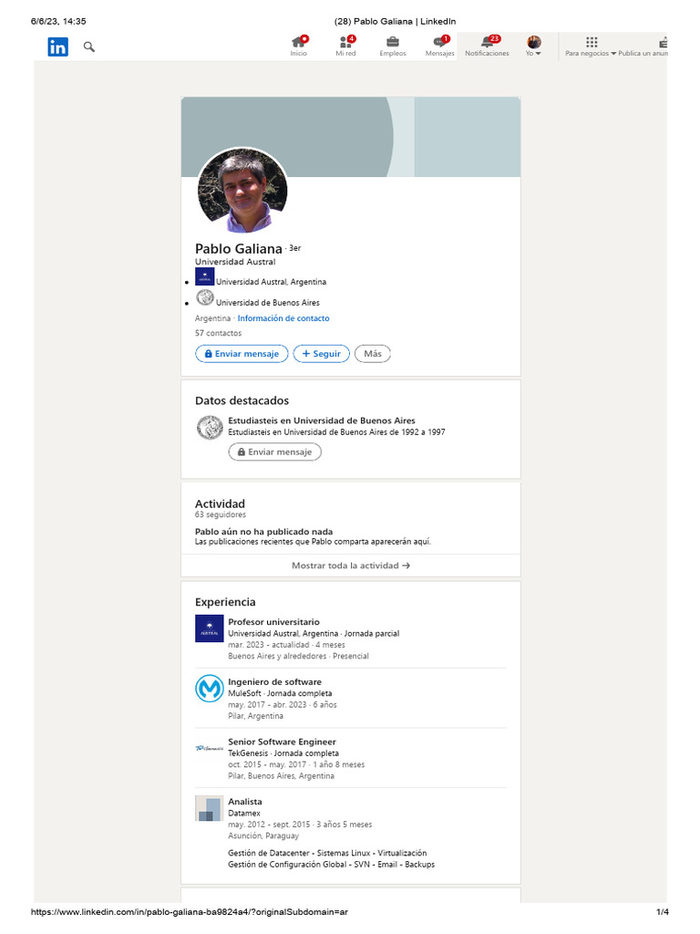 Pablo Galiana - LinkedIn | PDF | Ciencias de la Computación | Software