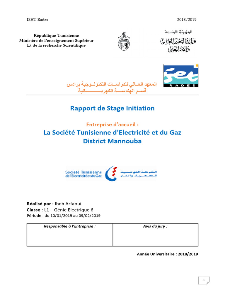 Rapport de Stage à la STEG Mannouba | PDF | Topographie | Réseau électrique