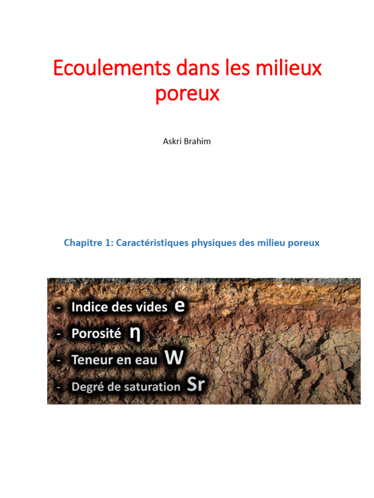 Caractéristiques des milieux poreux | PDF | Porosité | Sol (pédologie)