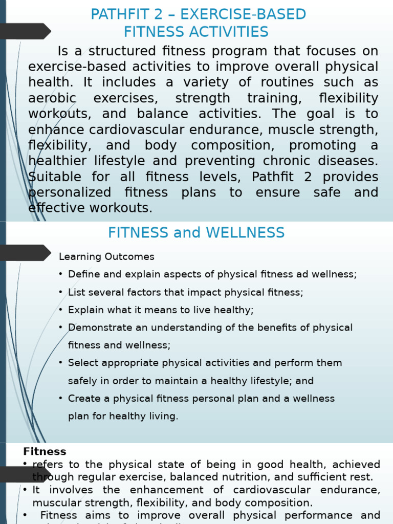 Pathfit 2 Exercise Based Fitness Activities | PDF | Physical Fitness ...