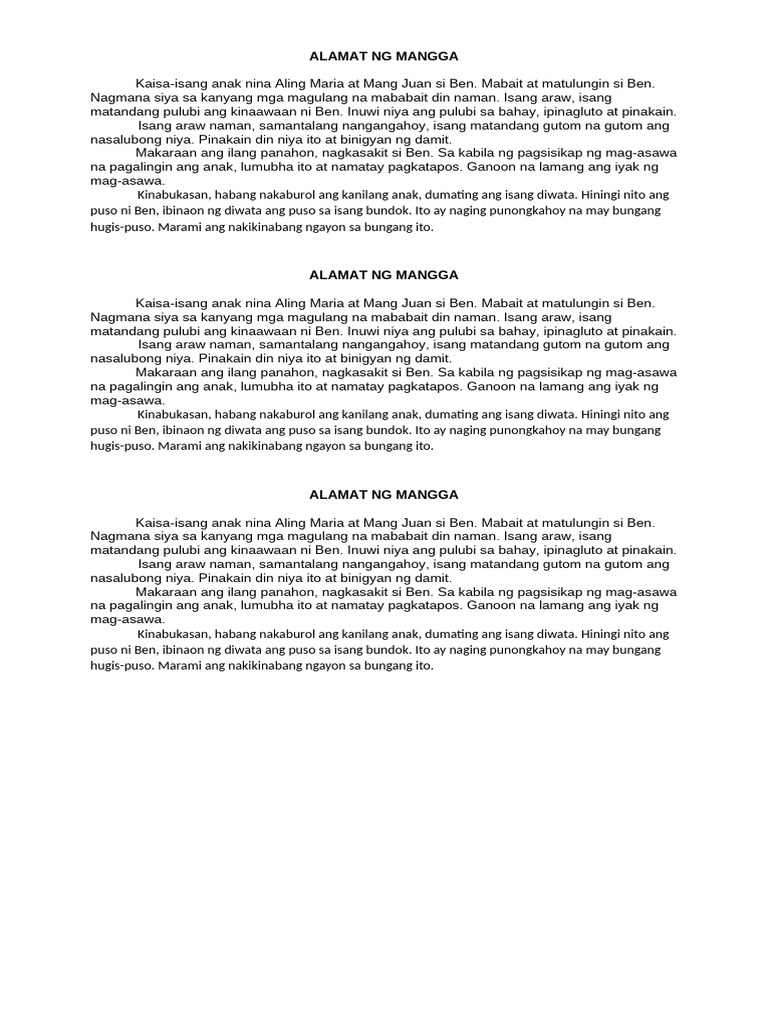 Alamat NG Mangga | PDF