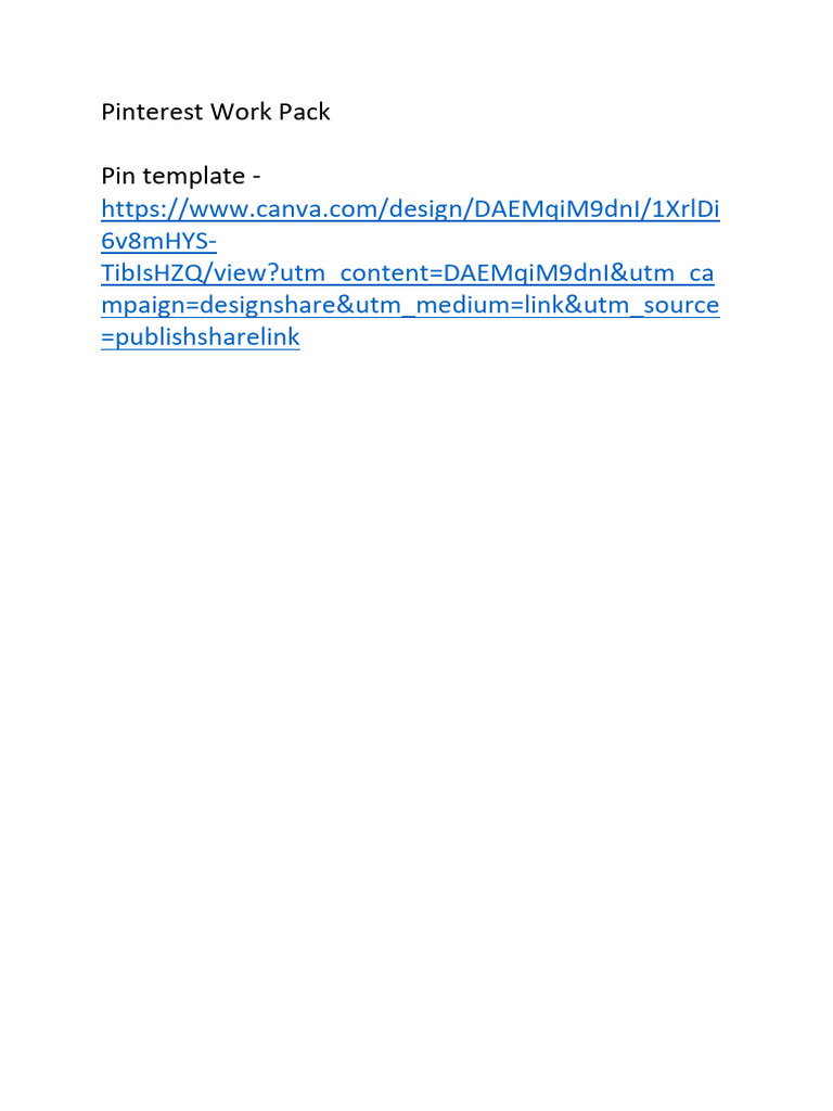 Pinterest Work Pack - Pin Template | PDF