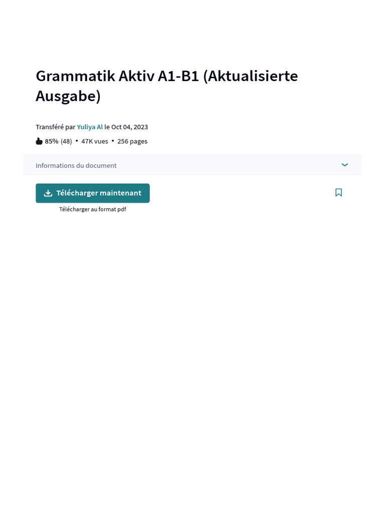 Grammatik Aktiv A1-B1 (Aktualisierte Ausgabe) - PDF | PDF