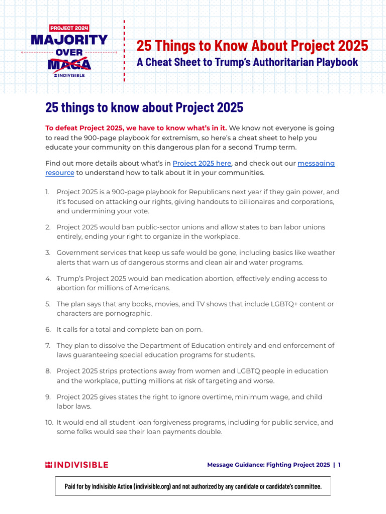 25+things+to+know+about+Project+2025 | PDF