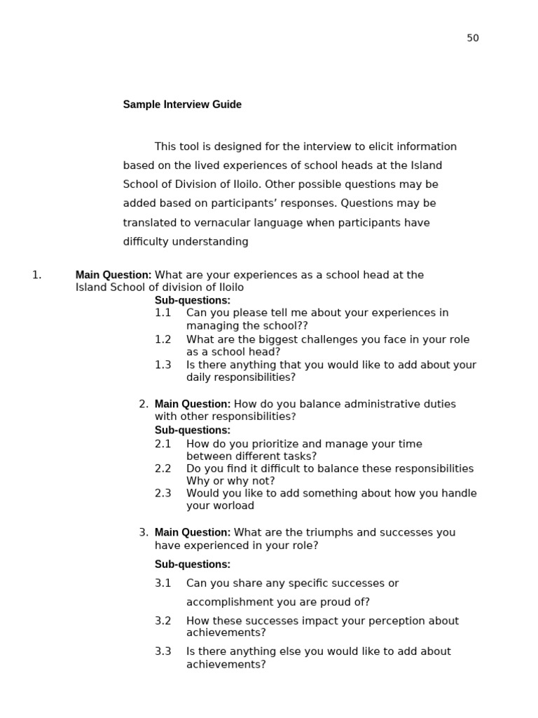 Interview Guide | PDF