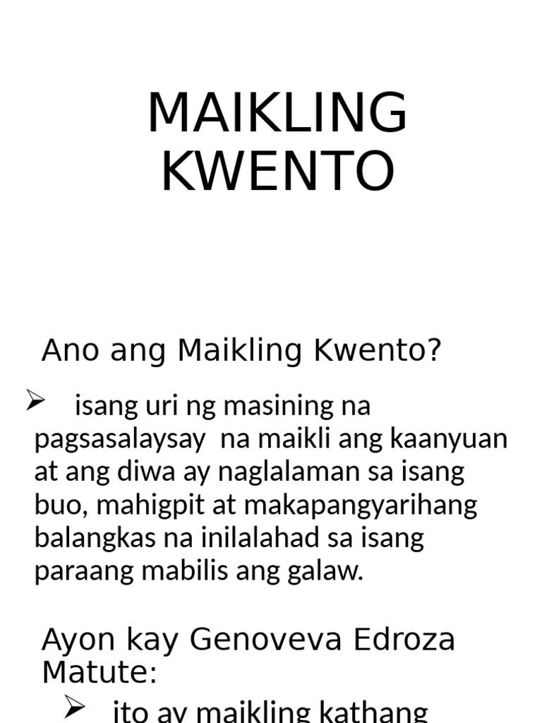 Maikling Kwento | PDF