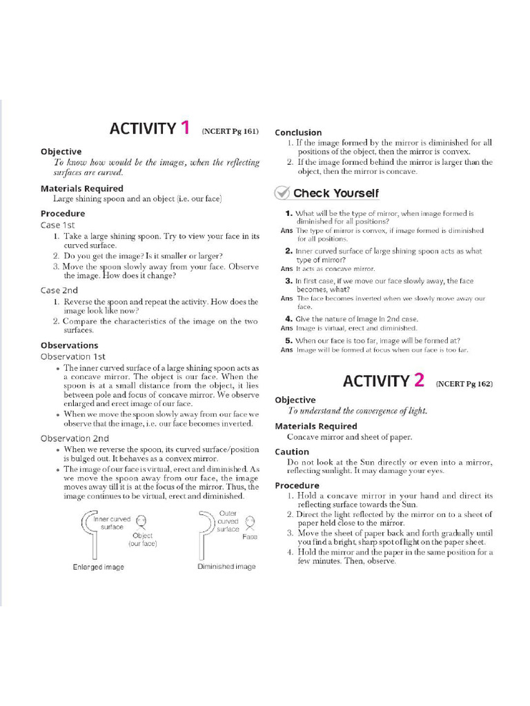 Light-Reflection & Refraction - Activities | PDF