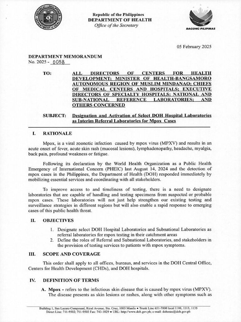 Mpox Referral Laboratory Guidelines | PDF | Health Sciences | Microbiology