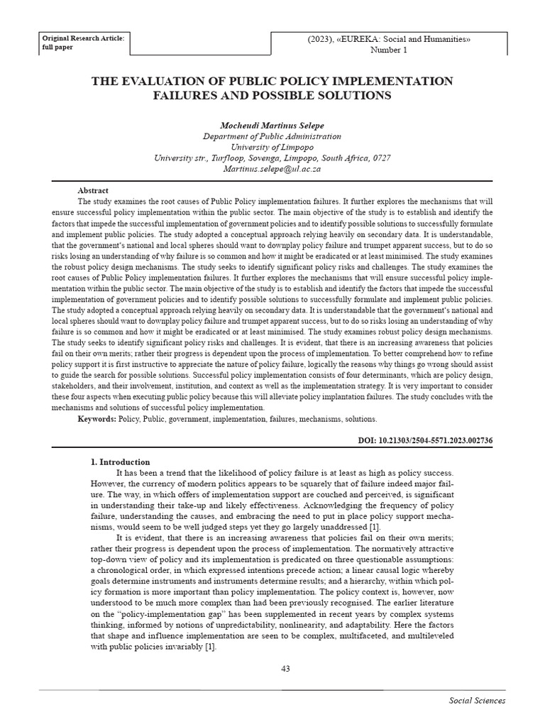 2736-Article Text-7549-1-10-20230310 | PDF | Policy | Evaluation