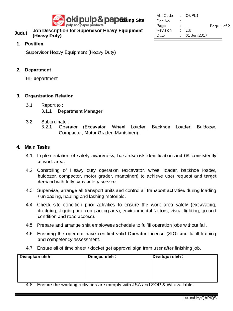 Heavy Equipment Supervisor Overview | PDF | Loader (Equipment) | Heavy ...