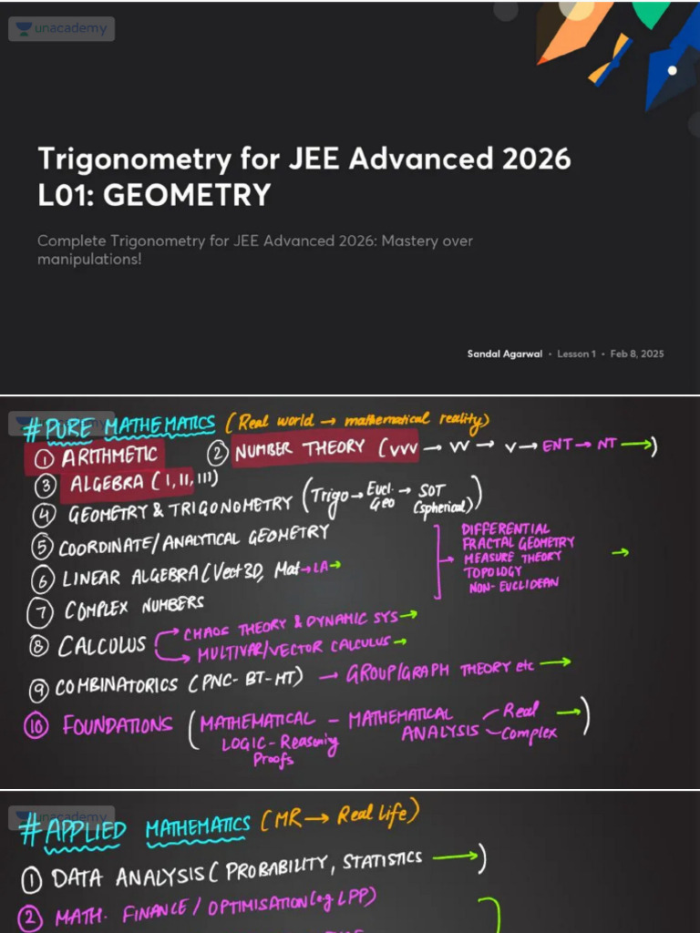 Trigonometry For JEE Advanced 2026 L01 GEOMETRY No Anno | PDF