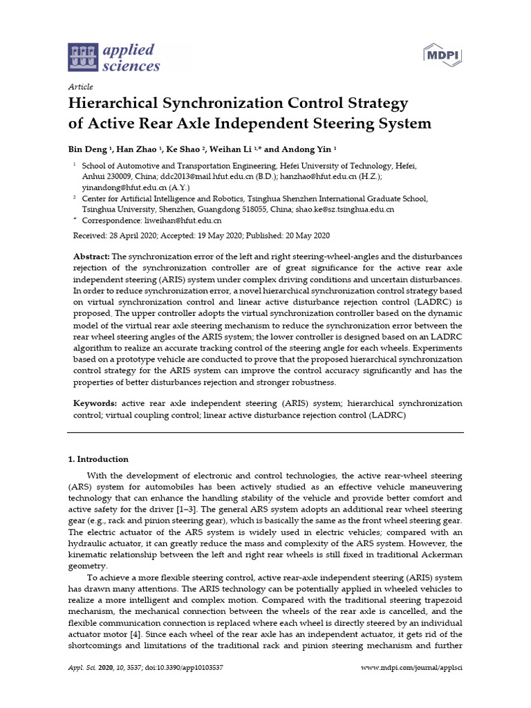 Hierarchical Control for ARIS Systems | PDF | Steering | Control Theory