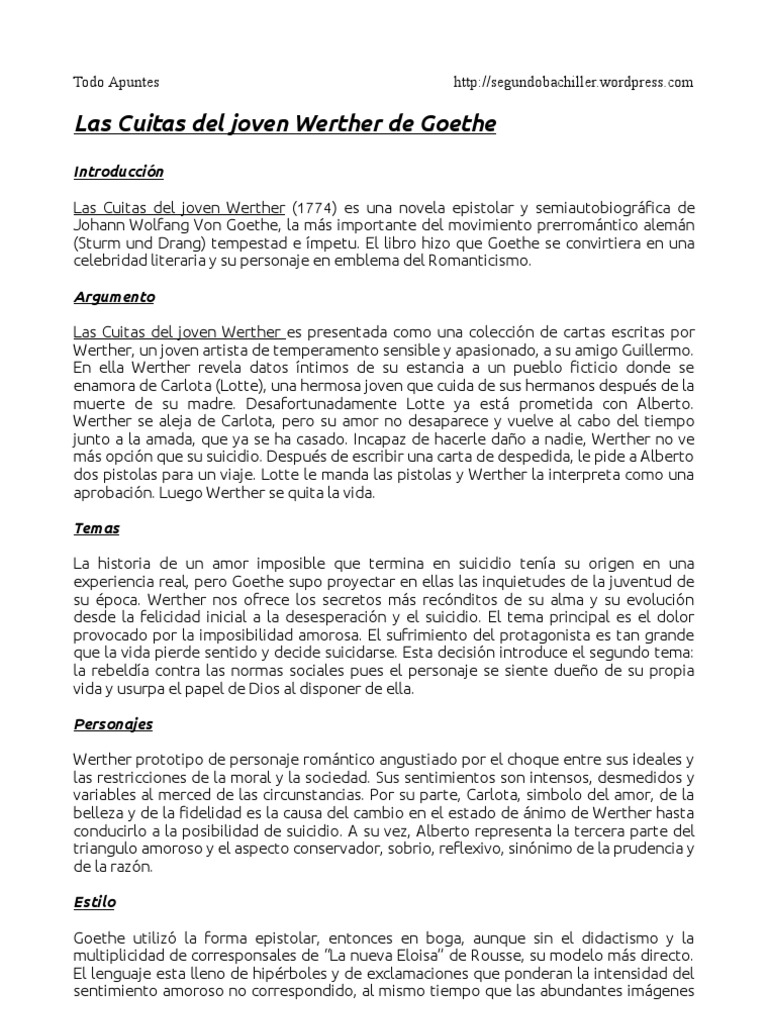 Las Cuitas Del Joven Werther PDF