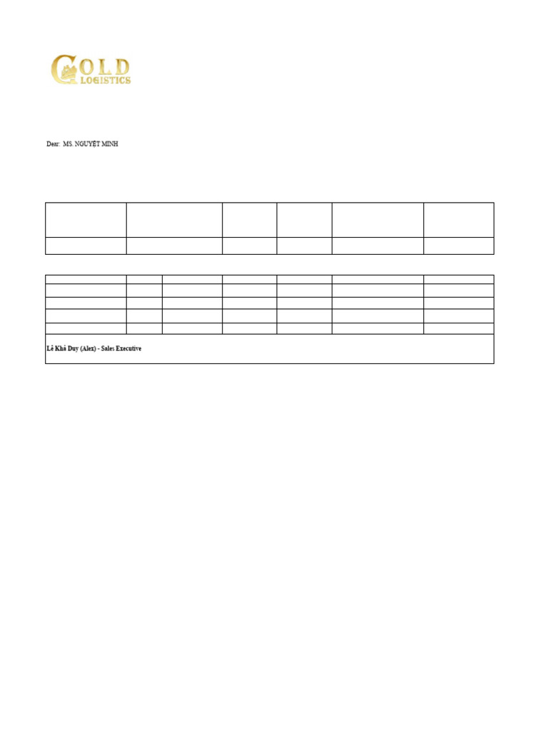 Sea Freight Quotation for Nguyet Minh | PDF | Vietnam | Government Of ...