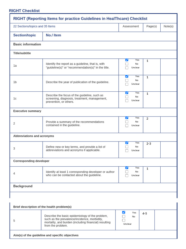 RIGHT Checklist for Healthcare Guidelines | PDF | Preventive Healthcare ...