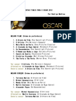 Apostas dos vencedores ao Oscar 2012