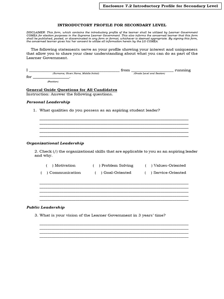 Secondary Level Learner Government Profile | PDF | Applied Psychology ...
