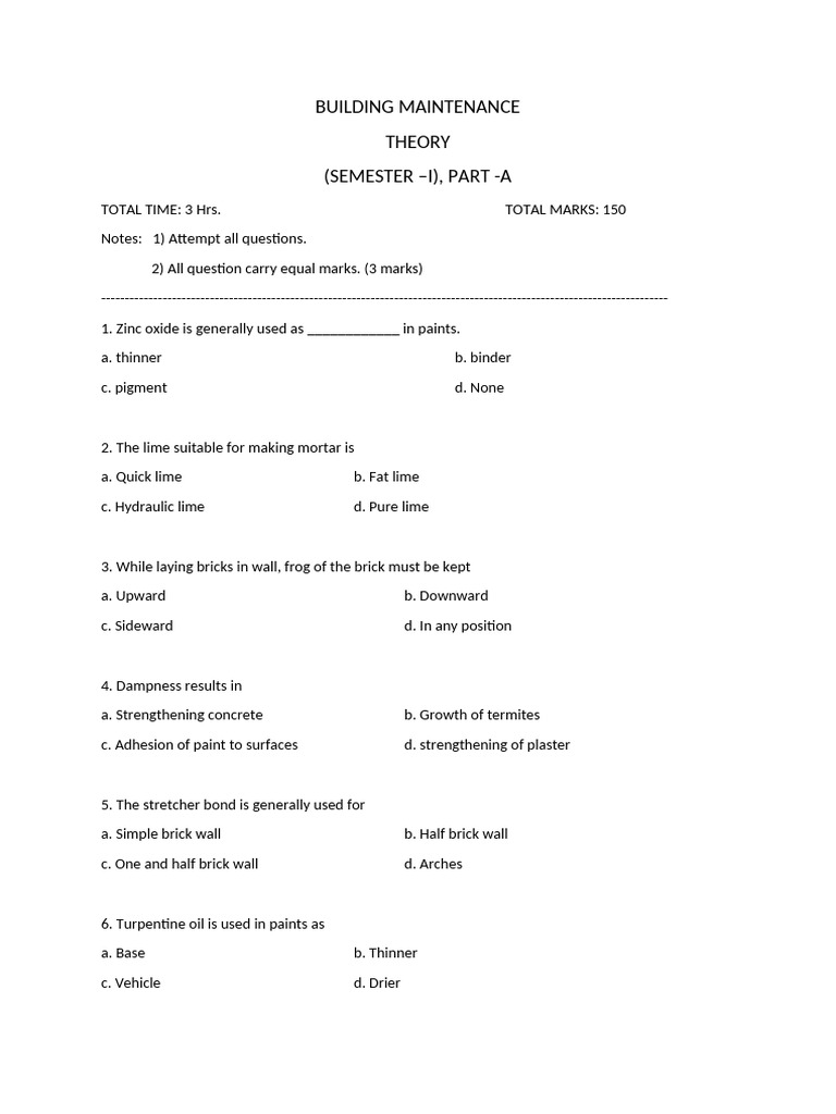 Building Maintenance Pdf Masonry Paint