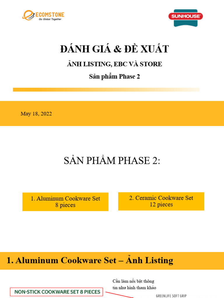 Sunhouse - Đánh Giá Và Đề Xuất Listing, EBC, Store Phase 2 | PDF
