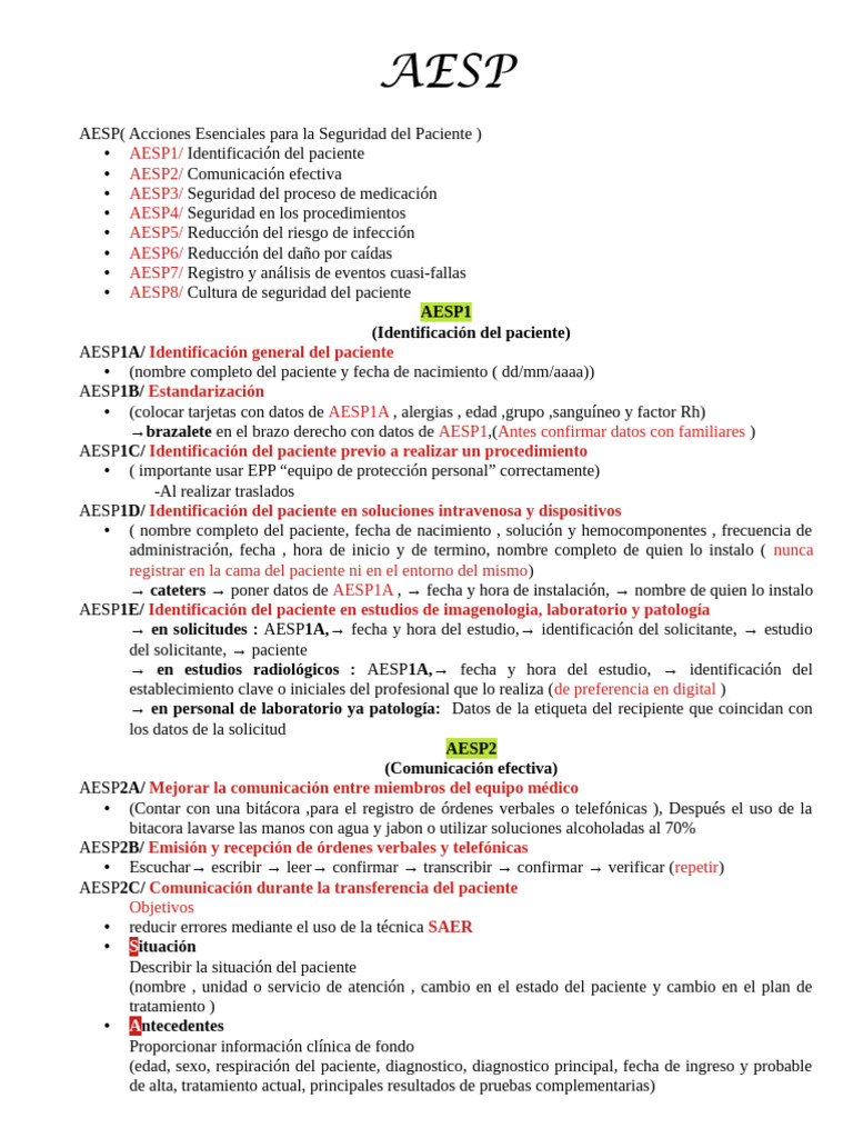 Seguridad del Paciente: AESP y Medicación | PDF | Medicamentos con ...