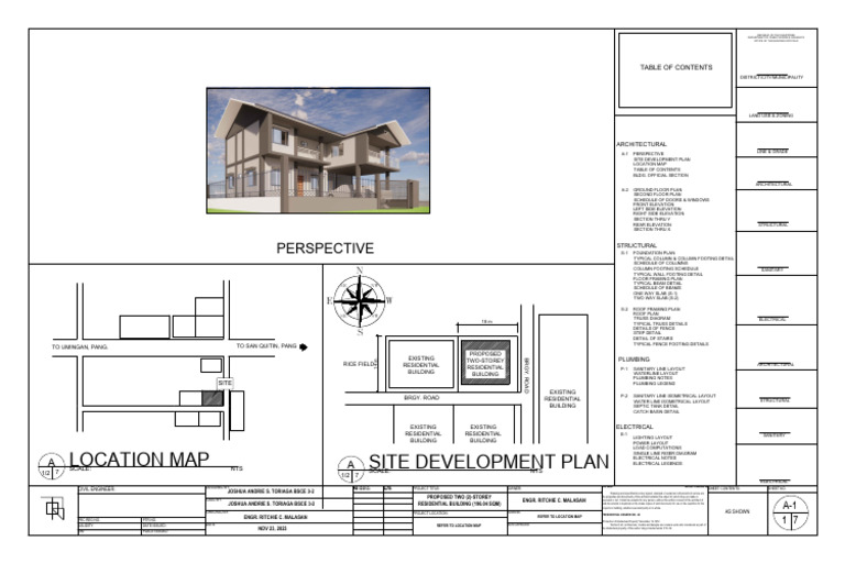 Proposed Two-Storey Residential Building | PDF | Civil Engineering ...
