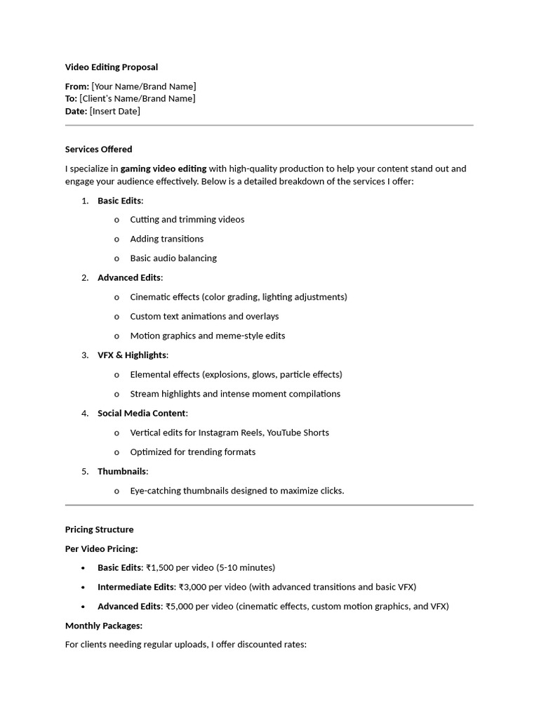 Video Editing Proposal PDF Video