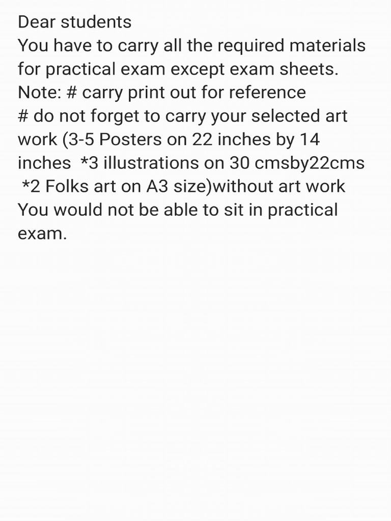 Instructions For Practical Exam Pdf