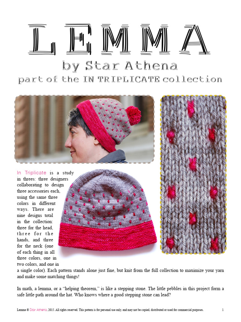 Lemma: A Collaborative Hat Pattern | PDF | Knitting | Basic Knitted Fabrics