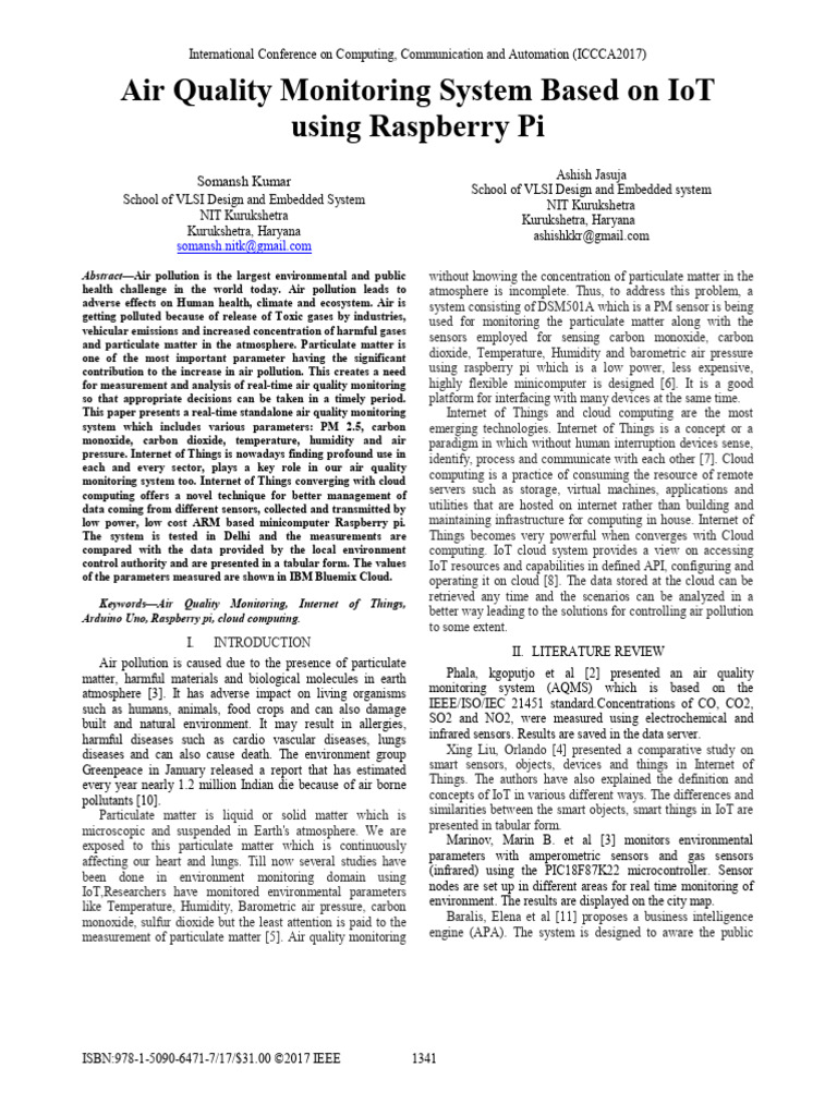 IoT-Based Air Quality Monitoring System | PDF | Internet Of Things ...