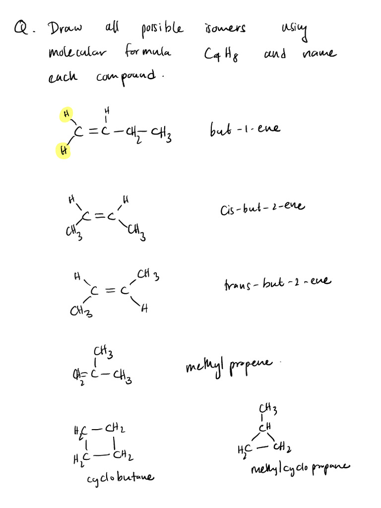 Isomers and Reactions of CqHg Compounds | PDF | Chemical Reactions ...
