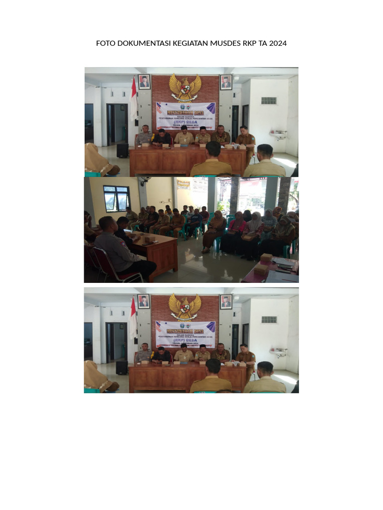 Foto Dokumentasi Kegiatan Musdes RKP Ta 2024 | PDF