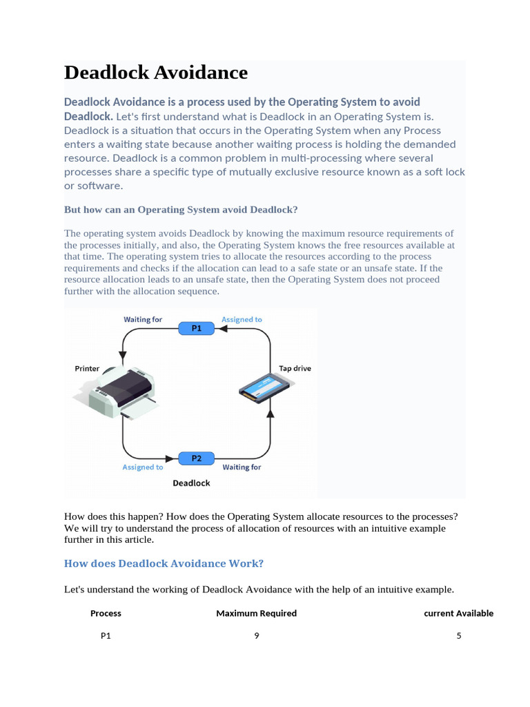 Deadlock Avoidance in Operating Systems | PDF | Combinatorics | Algorithms