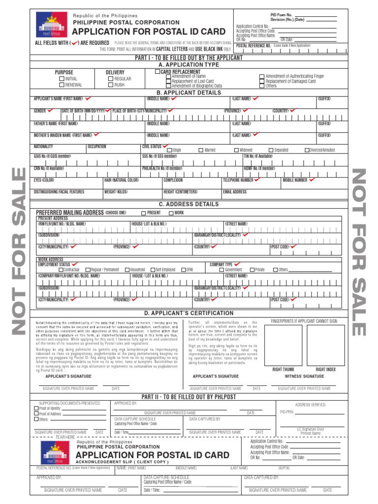 Postal ID Application Form Guide | PDF | Travel Visa | Identity Document