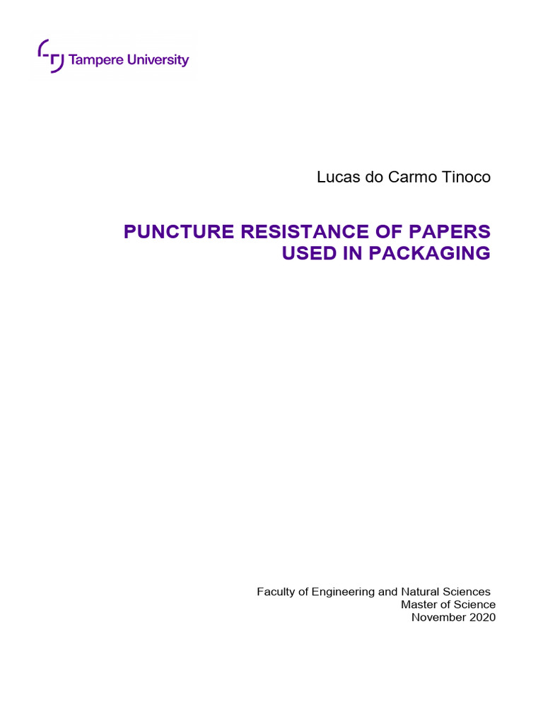Puncture Resistance in Packaging Papers | PDF | Pulp (Paper) | Paper