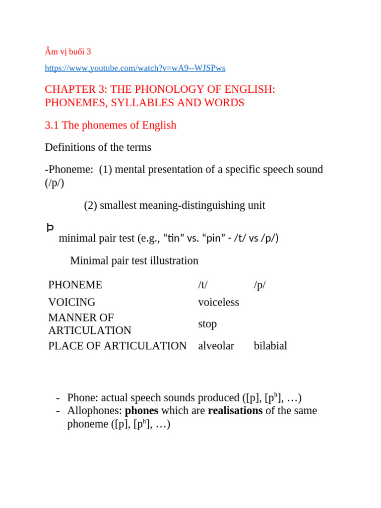 English Phonology: Phonemes & Syllables | PDF | Syllable | Phoneme