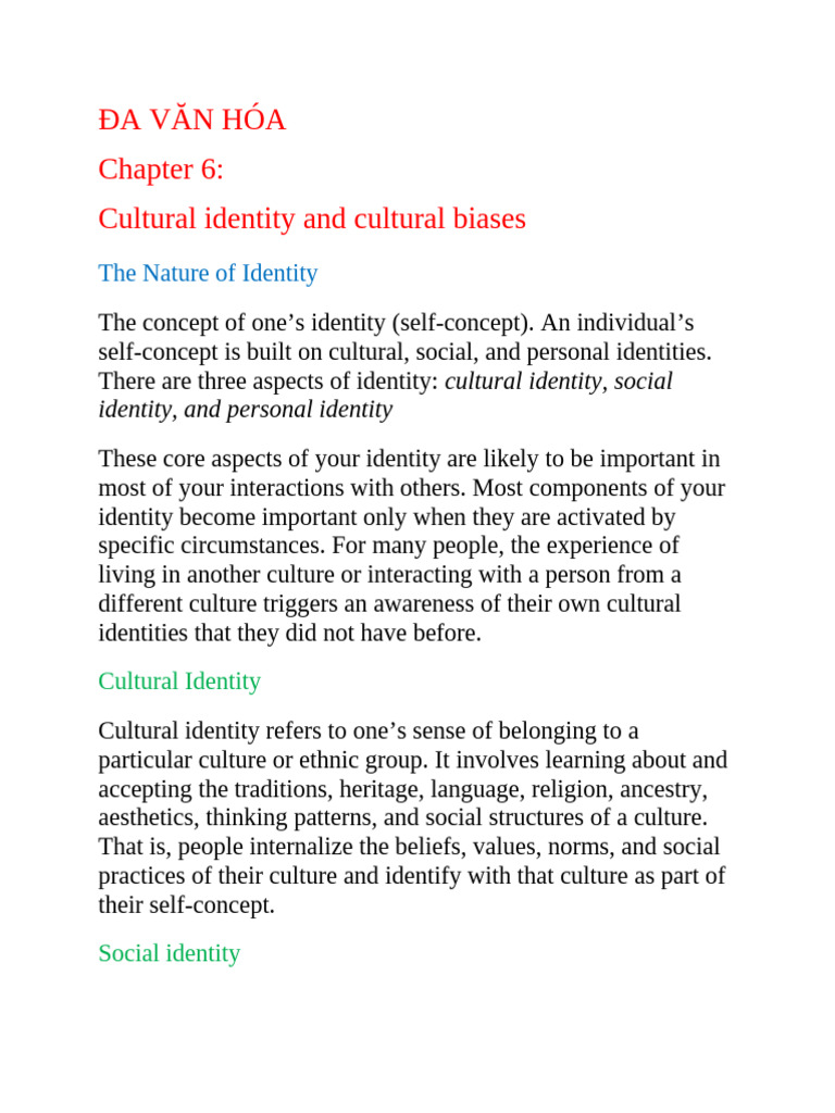 Understanding Cultural Identity and Biases | PDF | English Language ...