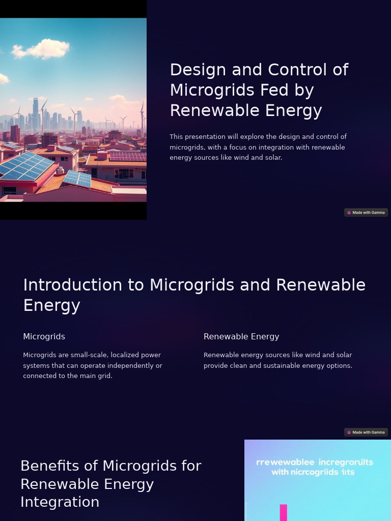 Design and Control of Microgrids Fed by Renewable Energy | PDF ...