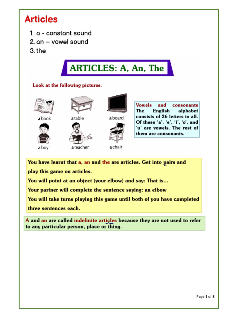 Artilces PDF Class 3 | PDF