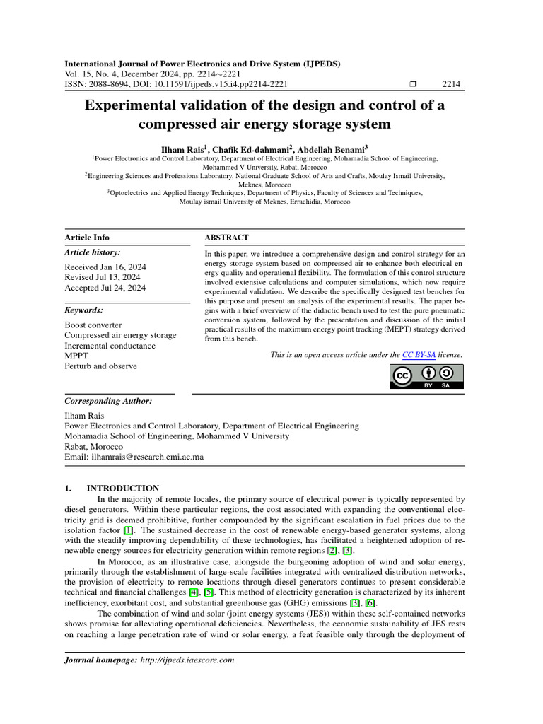 Compressed Air Energy Storage Validation | PDF | Electronics ...