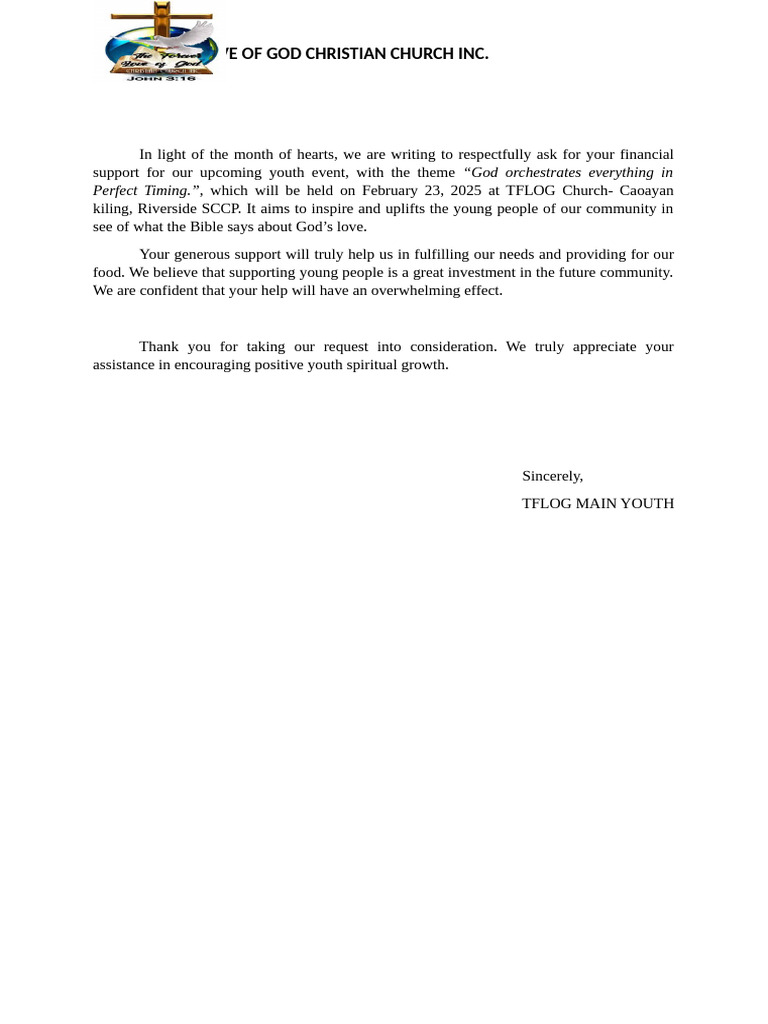 Letter For Financial Assistance 1 | PDF