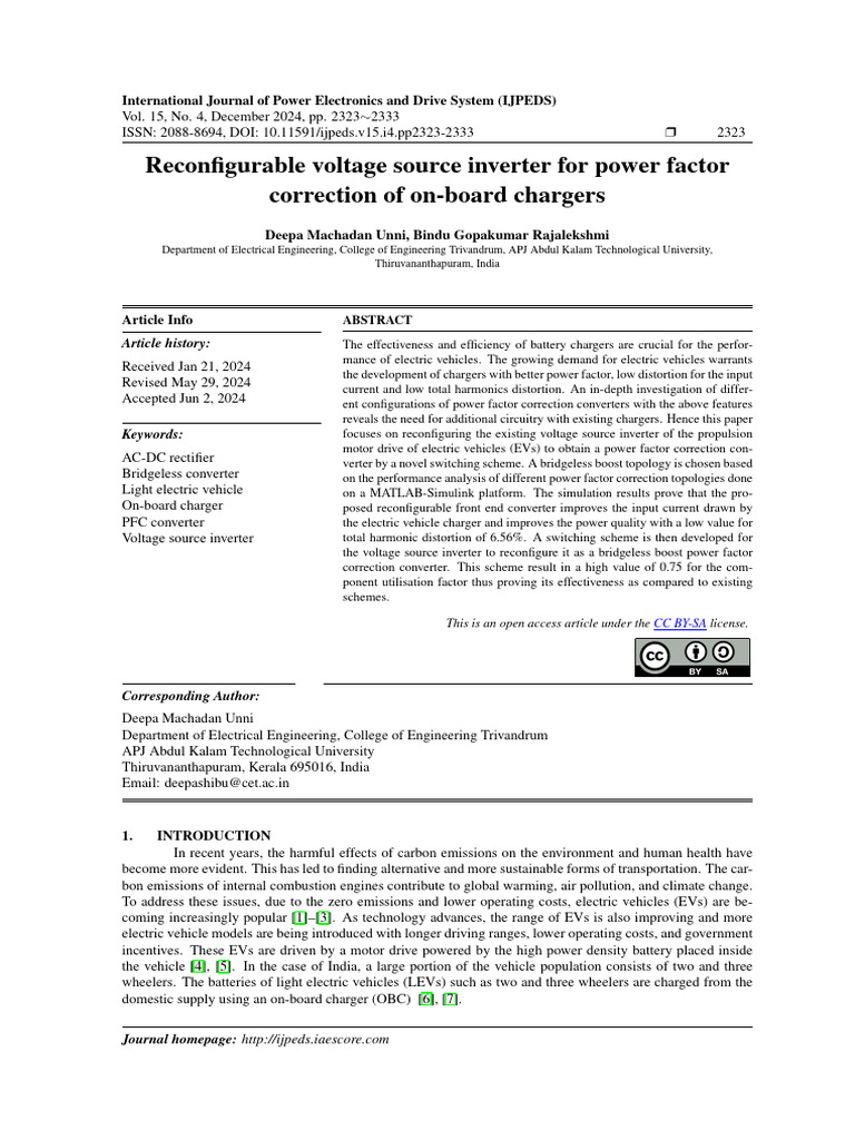 Reconfigurable Inverter for EV Charger PFC | PDF | Rectifier | Power ...