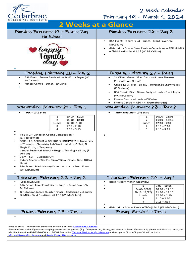 2 Weeks at A Glance - February 19 - 30, 2024 | PDF