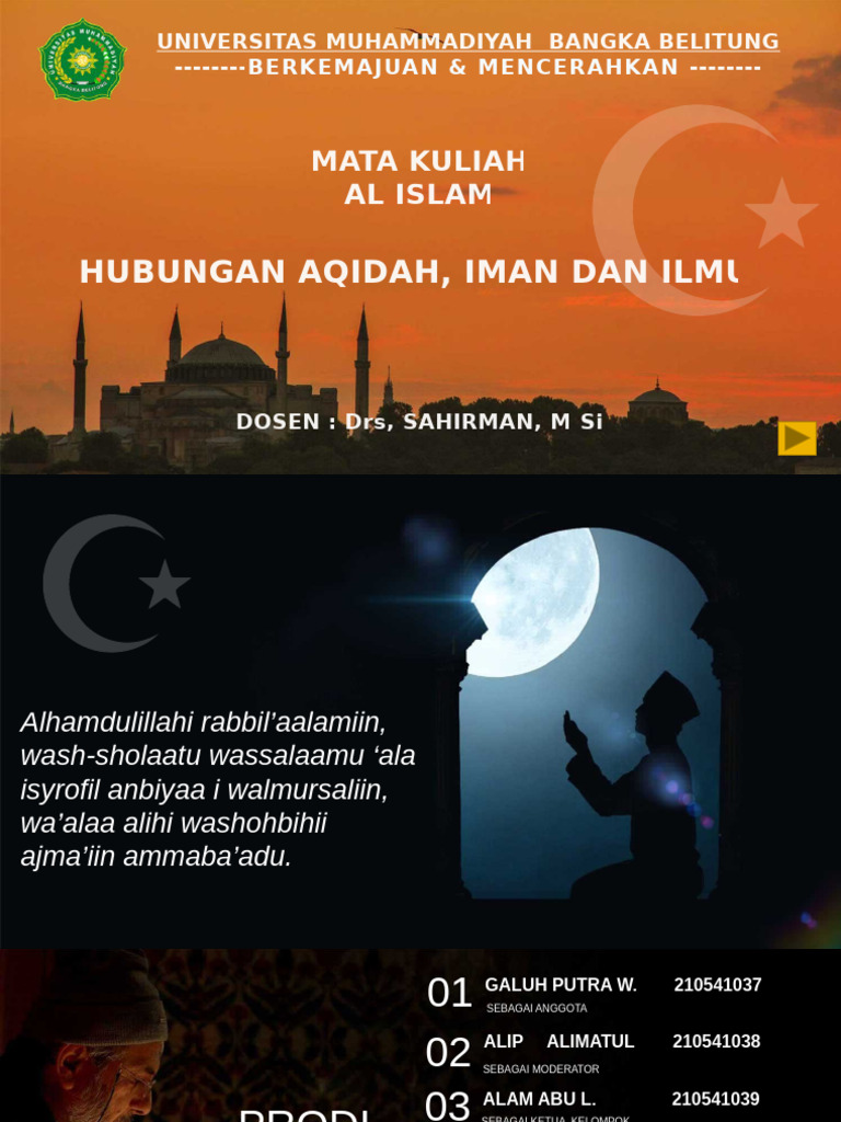 Presentasi Al Islam - Hubungan Aqidah, Iman Dan Ilmu | PDF