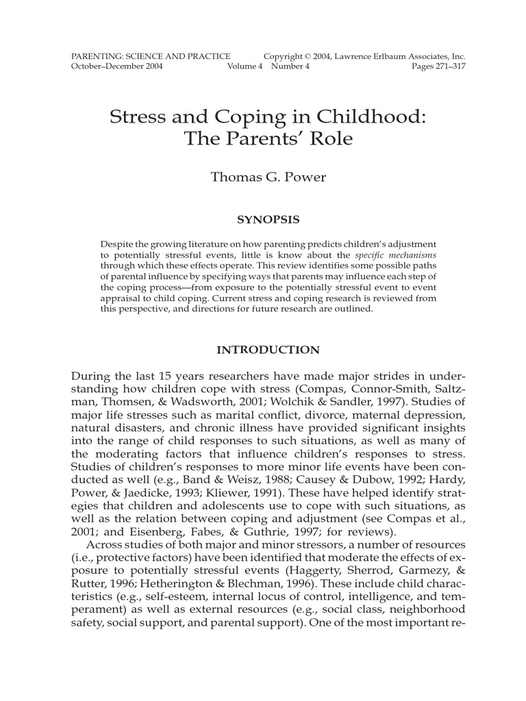 Stress Coping | PDF | Stress (Biology) | Parenting