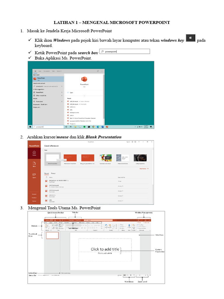 Latihan Dasar Microsoft PowerPoint | PDF