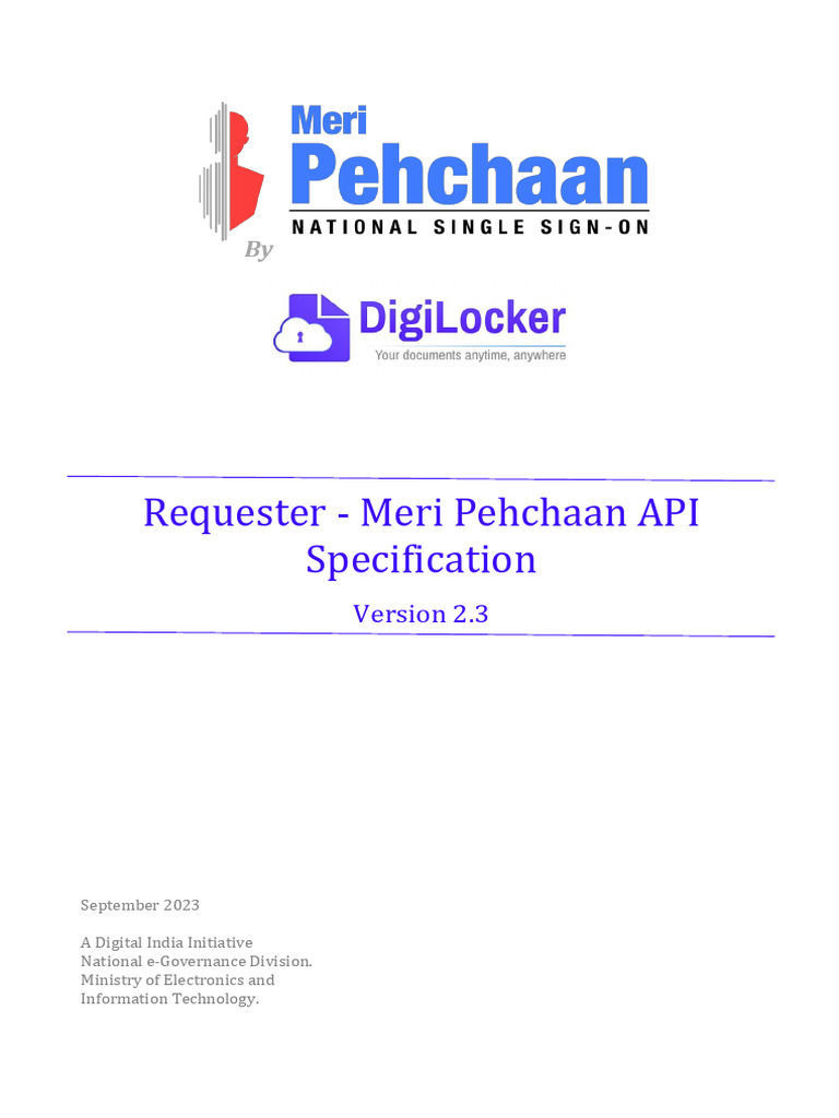 Meri Pehchaan API Specification v2.3 | PDF | World Wide Web | Internet ...