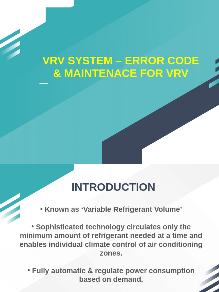 VRV System Error Codes & Maintenance Guide | PDF | Valve | Manufactured ...