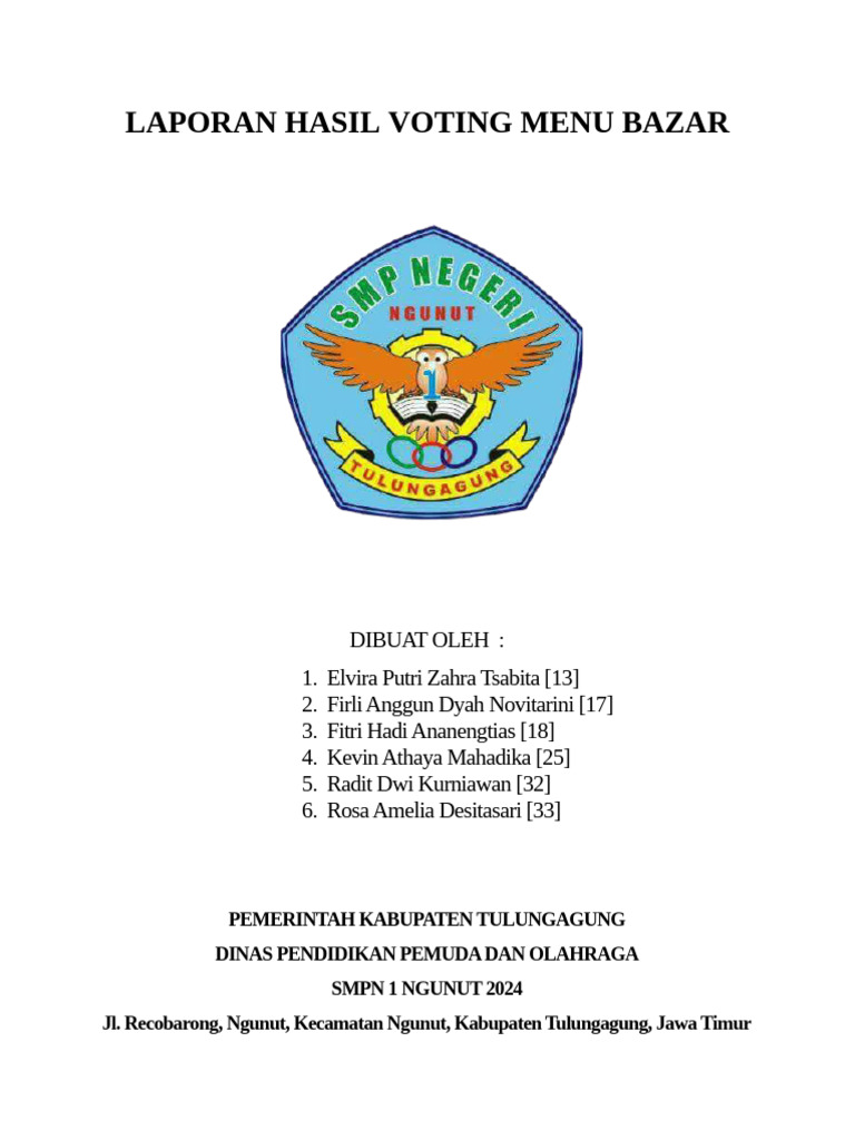 Hasil Voting Menu Favorit SMPN 1 Ngunut | PDF